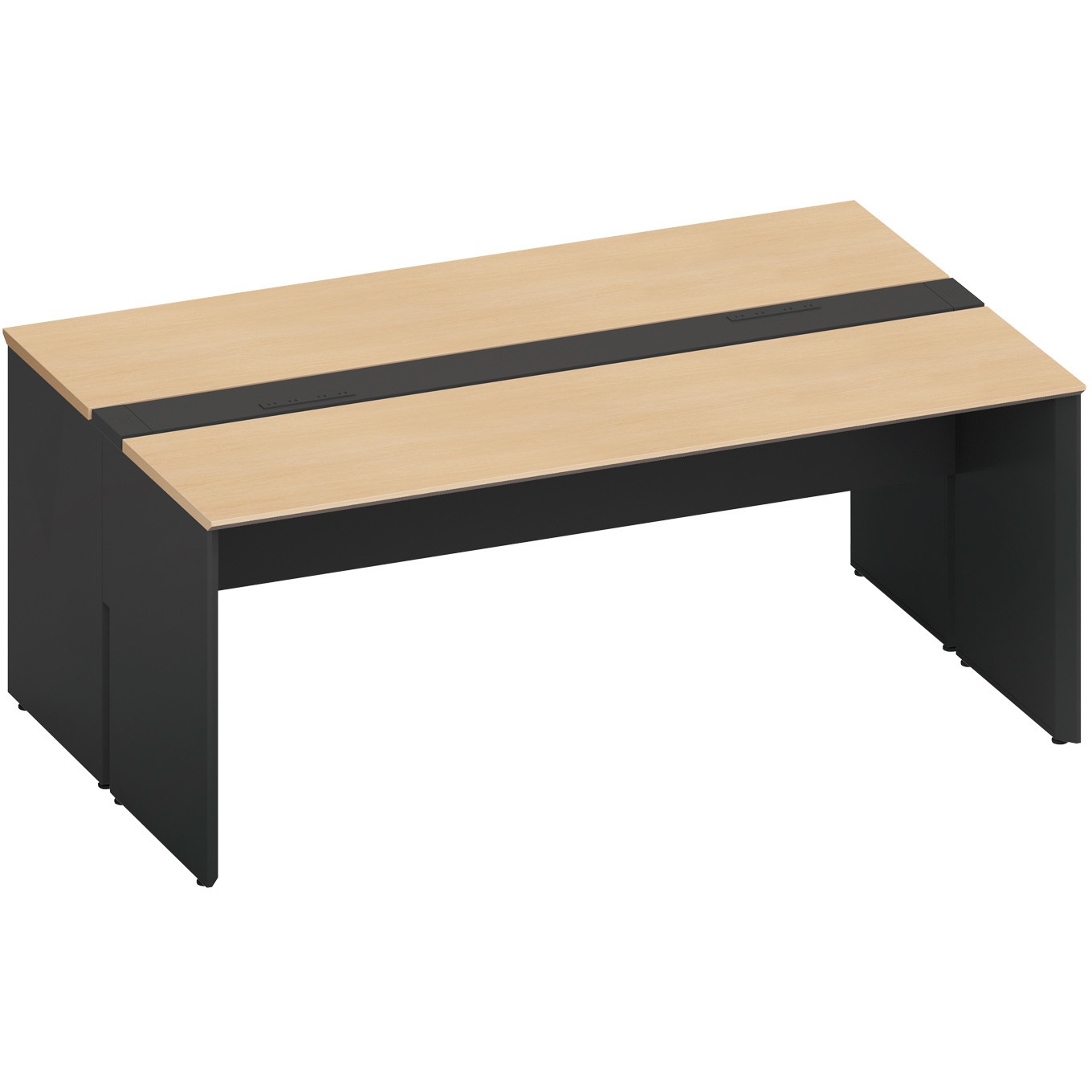 DWV-PD1812-E6AMT11 デスク ワークヴィスタ+ 両面D600 固定式電源付き配線カバー(配送・組立サービス付き) コクヨ 高さ720mm幅1800mm奥行1200mm  DWV-PD1812-E6AMT11