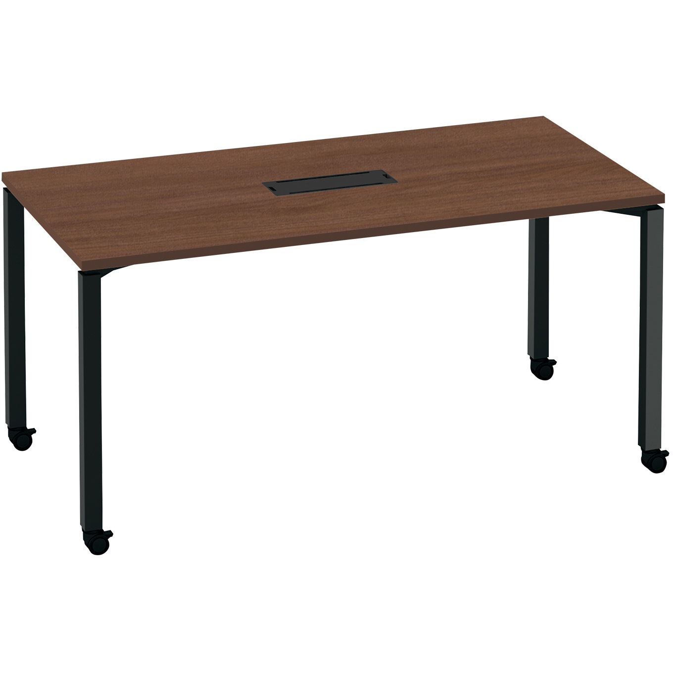 SD-WFTBC157E6AMV5NN ワークフィット ミーティングテーブル 角形テーブル(配送・組立サービス付き) コクヨ 脚タイプ/キャスター ブラウンウォールナット 幅1500mm奥行750mm  SD-WFTBC157E6AMV5NN