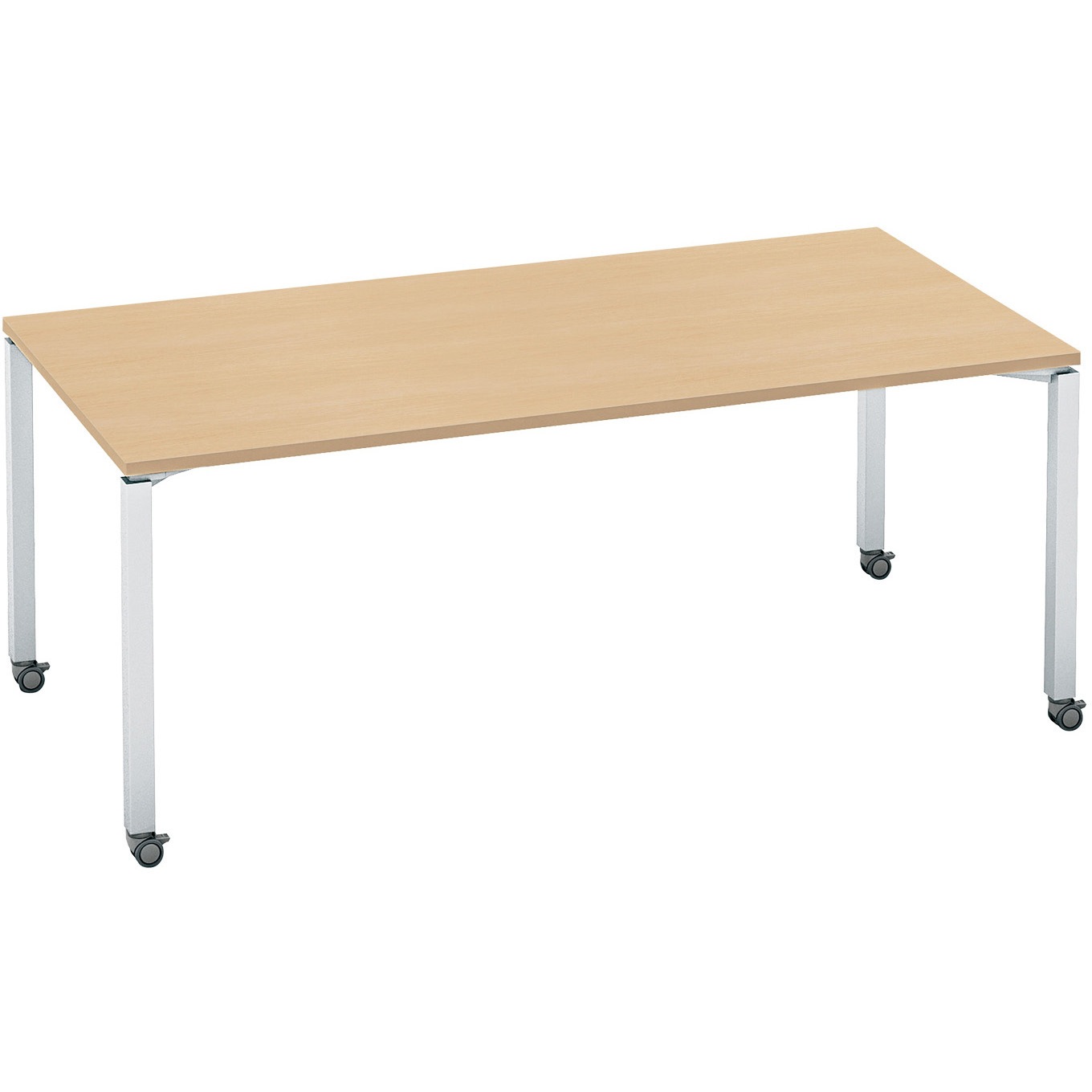 SD-WFTC189SAAMT1NN ワークフィット ミーティングテーブル 角形テーブル(配送・組立サービス付き) コクヨ 脚タイプ/キャスター ナチュラルオーク 幅1800mm奥行900mm  SD-WFTC189SAAMT1NN