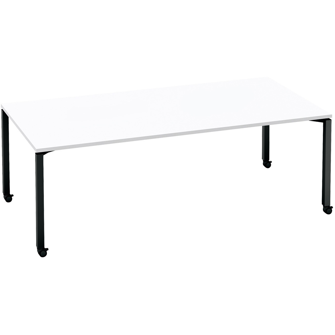 SD-WFTC211E6AMAWNN ワークフィット ミーティングテーブル 角形テーブル(配送・組立サービス付き) コクヨ 脚タイプ/キャスター ホワイト 幅2100mm奥行1050mm  SD-WFTC211E6AMAWNN