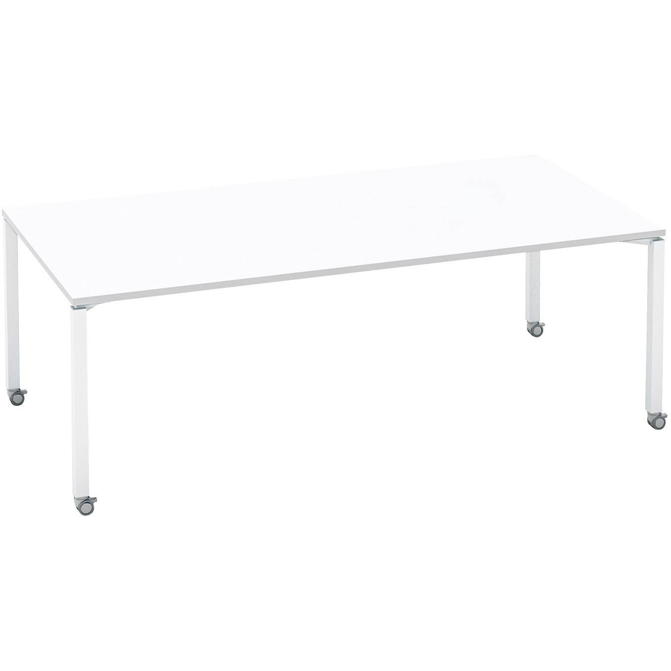 SD-WFTC211SAAMAWNN ワークフィット ミーティングテーブル 角形テーブル(配送・組立サービス付き) コクヨ 脚タイプ/キャスター ホワイト 幅2100mm奥行1050mm  SD-WFTC211SAAMAWNN