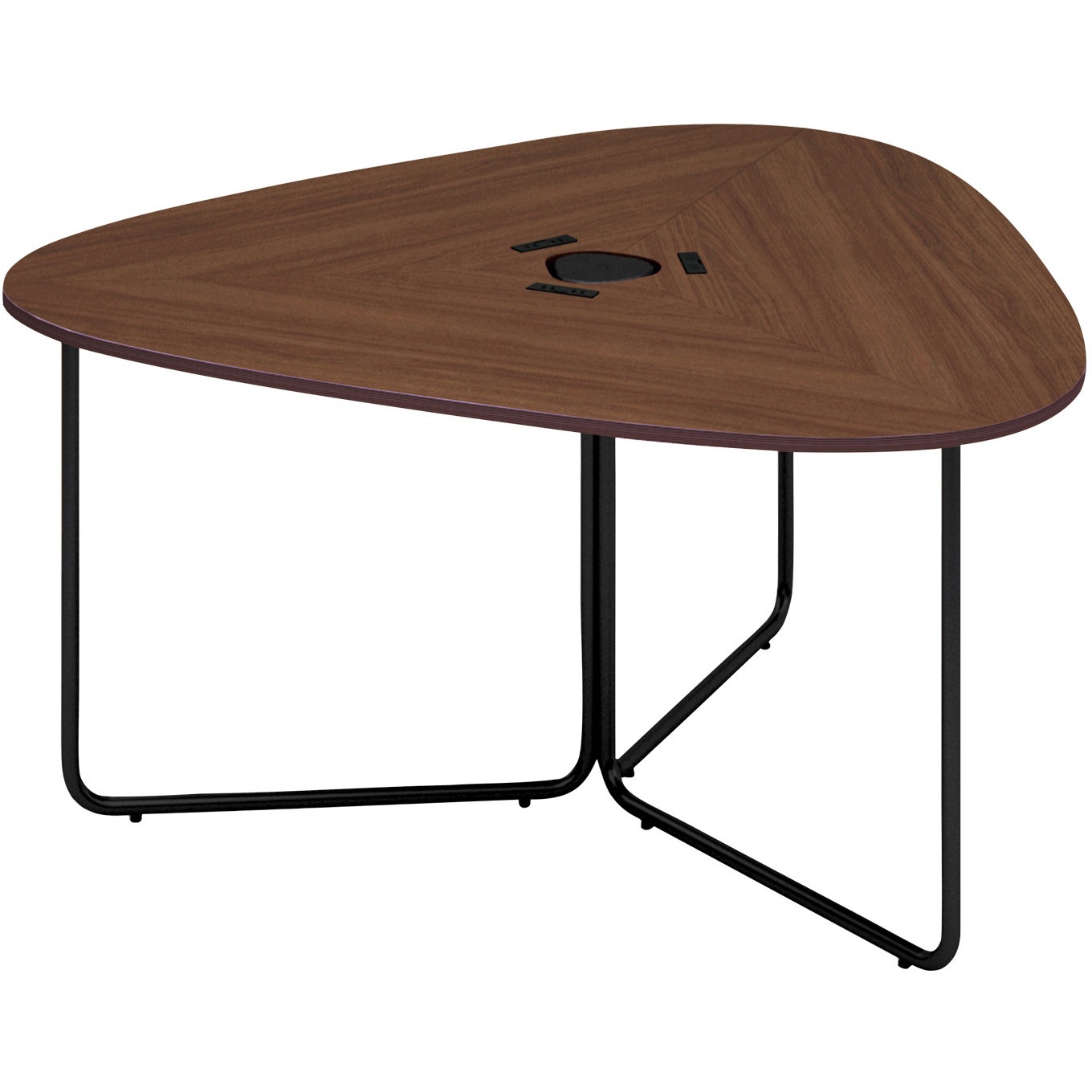 TFK-UT1514WM-6AV51 テーブル フランカ 三角形コの字脚 スタンダード天板(配送・組立サービス付き) コクヨ ブラウンウォールナット 幅1465mm奥行1390mm  TFK-UT1514WM-6AV51