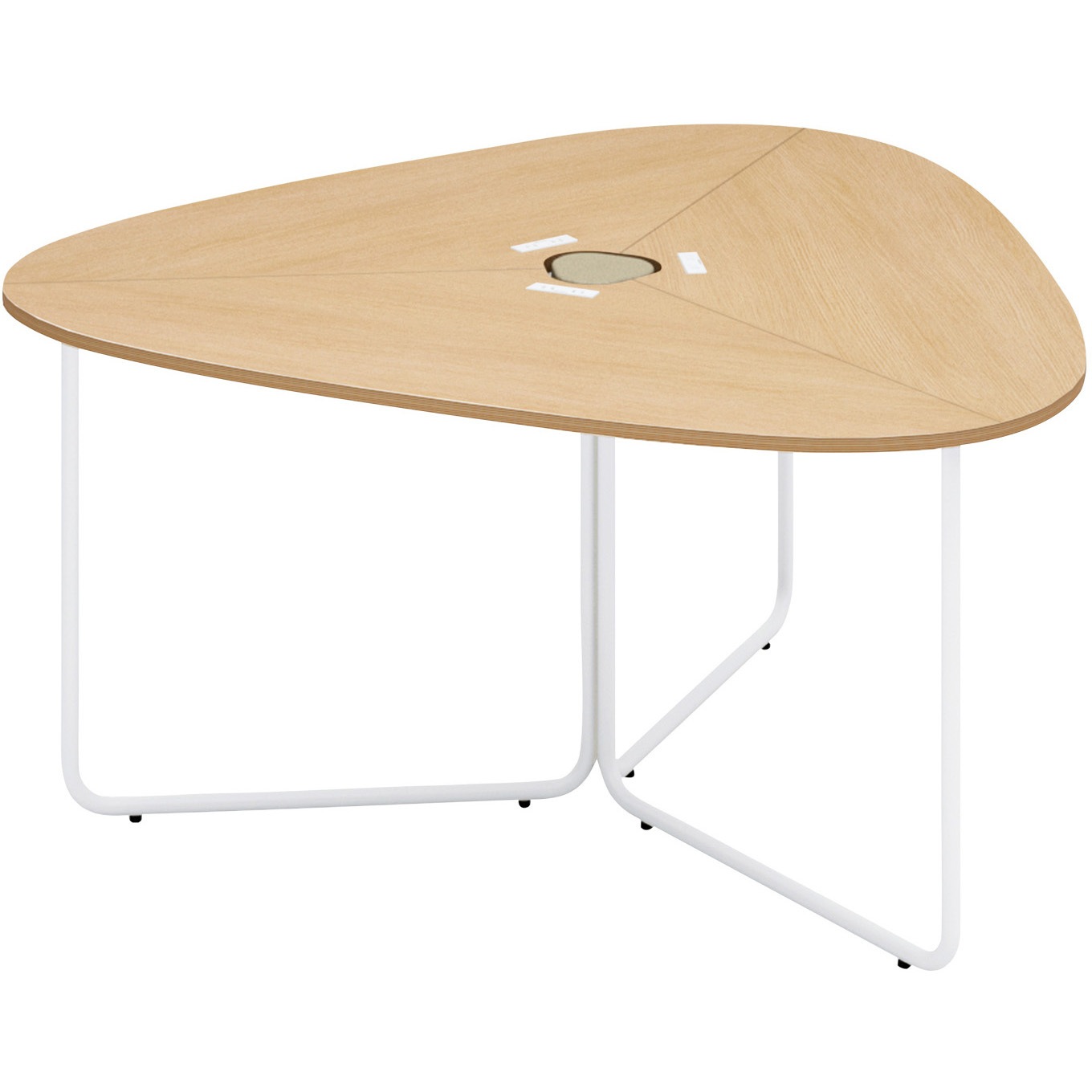 TFK-UT1514WM-SAT11 テーブル フランカ 三角形コの字脚 スタンダード天板(配送・組立サービス付き) コクヨ ナチュラルオーク 幅1465mm奥行1390mm  TFK-UT1514WM-SAT11