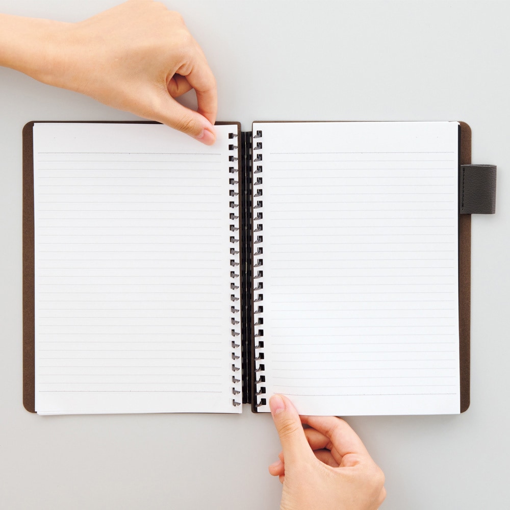 N-2993-27 オープンリングノート(合皮表紙) リヒトラブ グレー色