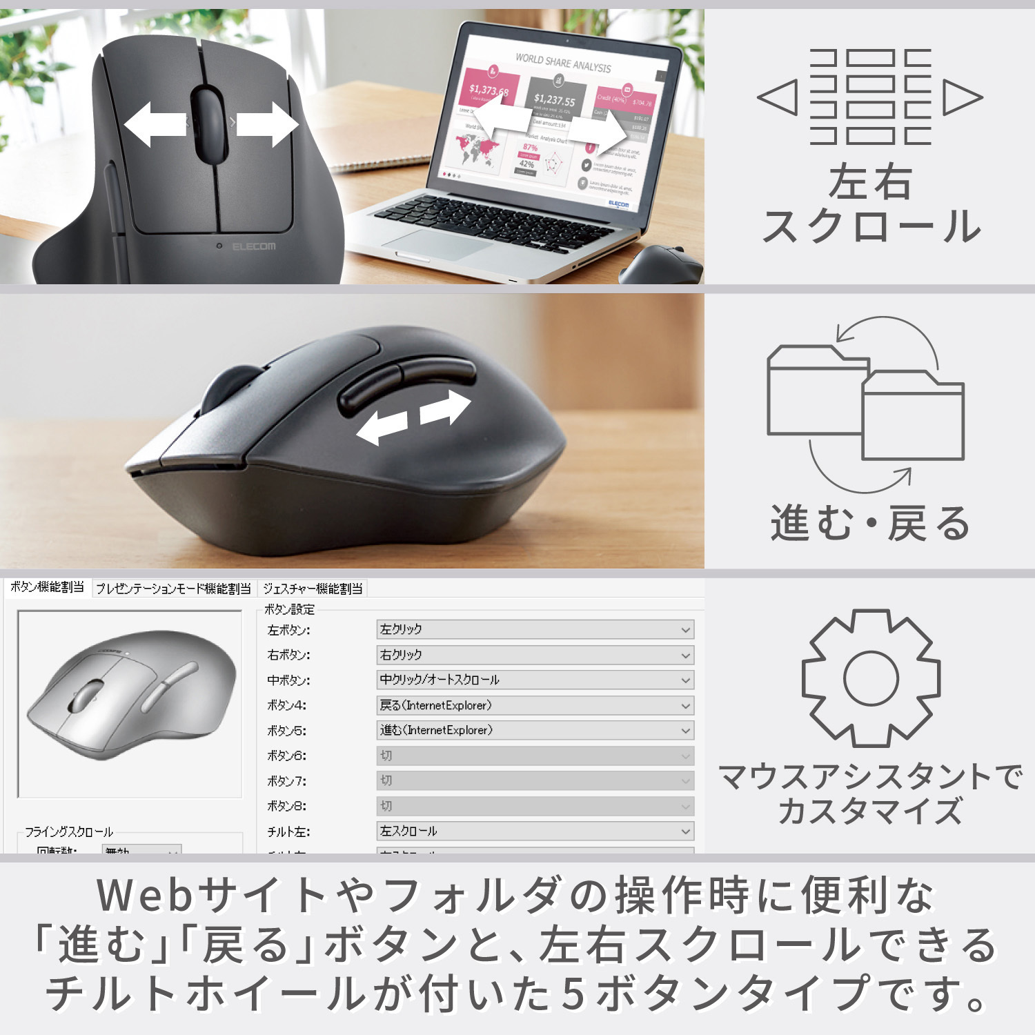 M-SH30DBSKBK ワイヤレスマウス 無線 2.4GHz USB 静音 7ボタン