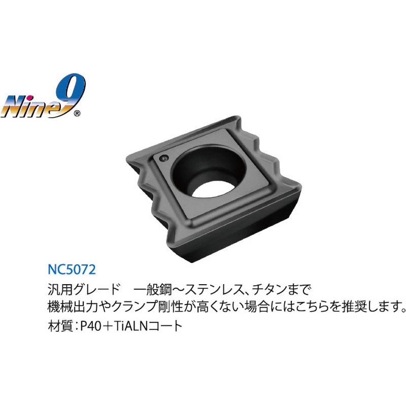 N9MX12T308-NC5072 ヘリックスドリルインサート 1ケース(10個) Nine9