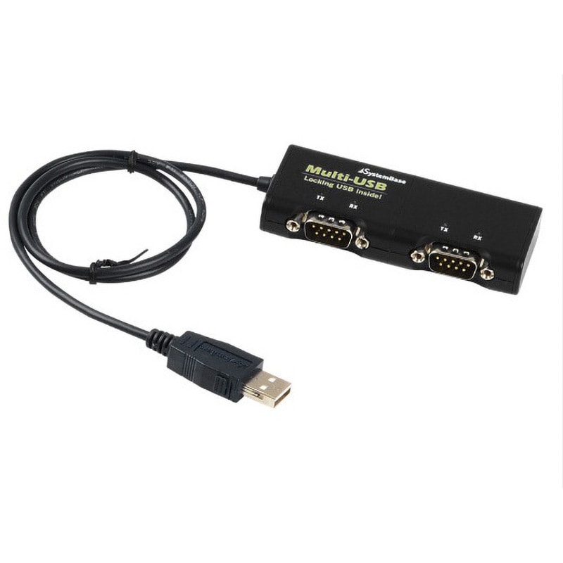 Multi-2/USB RS232(USBロック付き) USB-シリアル変換アダプタ SystemBase 0.6m ブラック(ブルーの場合有り)色 USBタイプUSB Type-A ケーブル長60cm