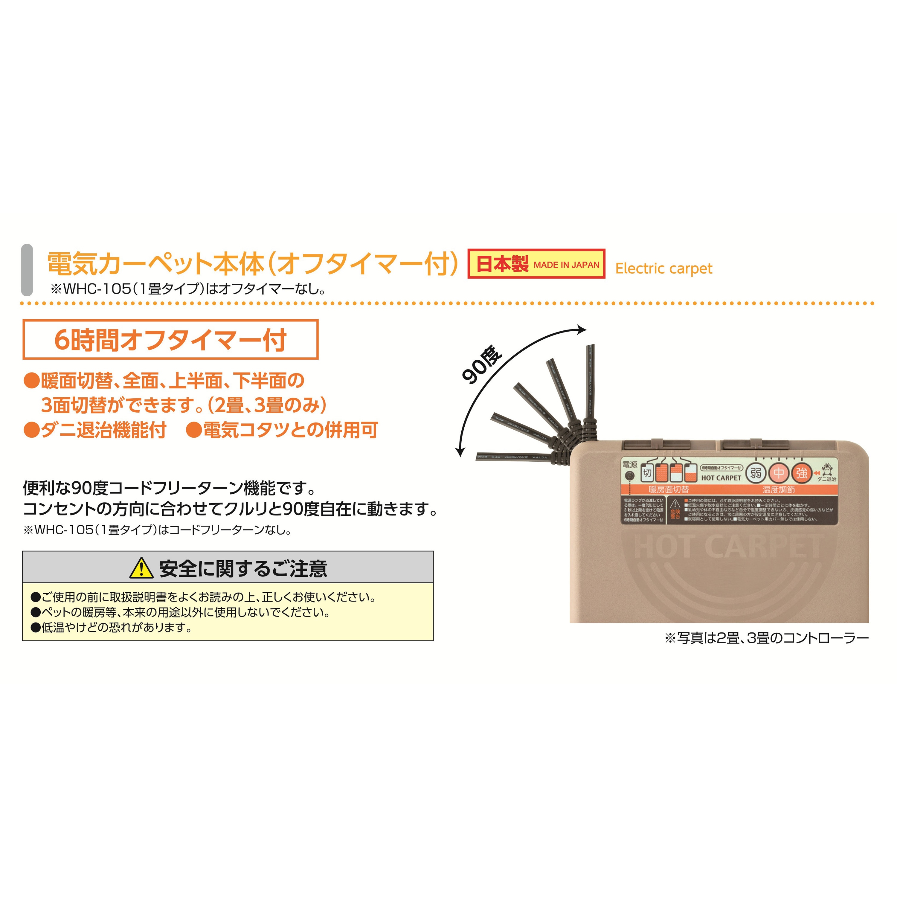 大幅値下げ！ホットカーペット ホットカーペット 1.5畳 本体 TEKNOS 125×180cm おしゃれ 節電 ダニ