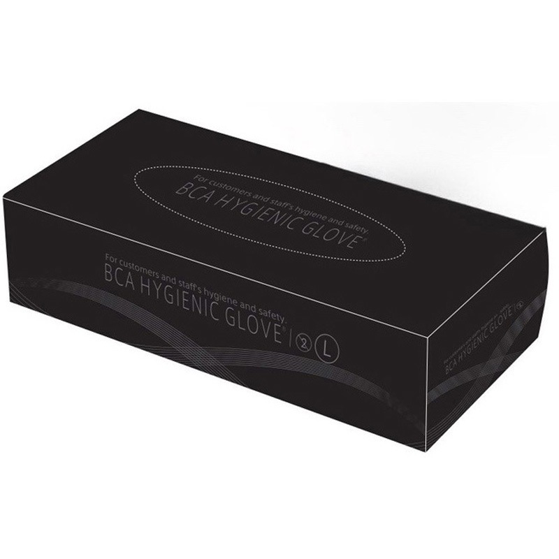 ハイジェニックグローブ BCA PRODUCT マットブラック色 サイズL 1箱