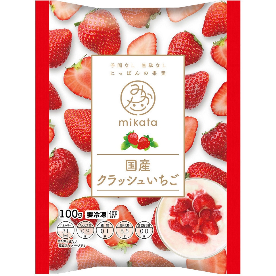 冷凍]国産クラッシュいちご 1セット(100g×4袋) ニチノウ食品 【通販
