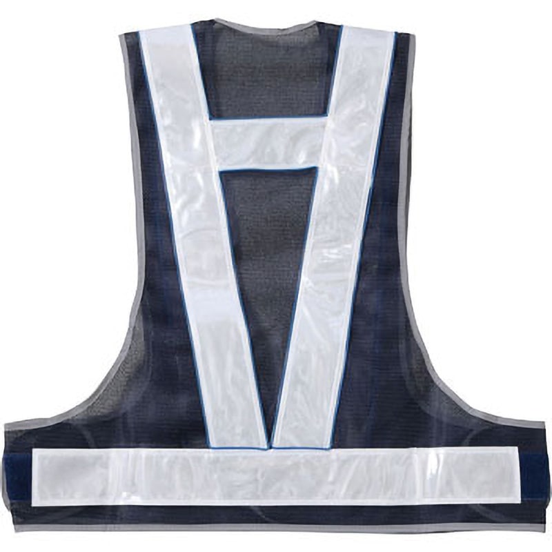 MVEL-BW 有機ELベスト 三ツ星貿易 テープ地色:白 色(本体)紺   MVEL-BW