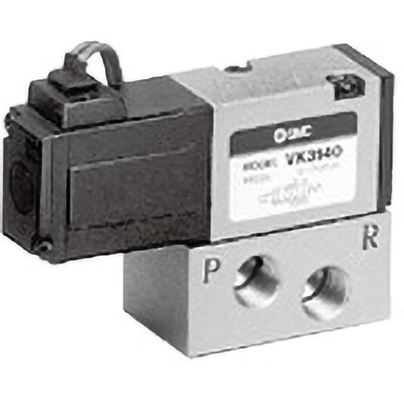 VK3140-4G-01 5ポートソレノイドバルブ直動ポペットタイプ弾性体シール SMC 管接続口径1/8(サブプレート付)  VK3140-4G-01