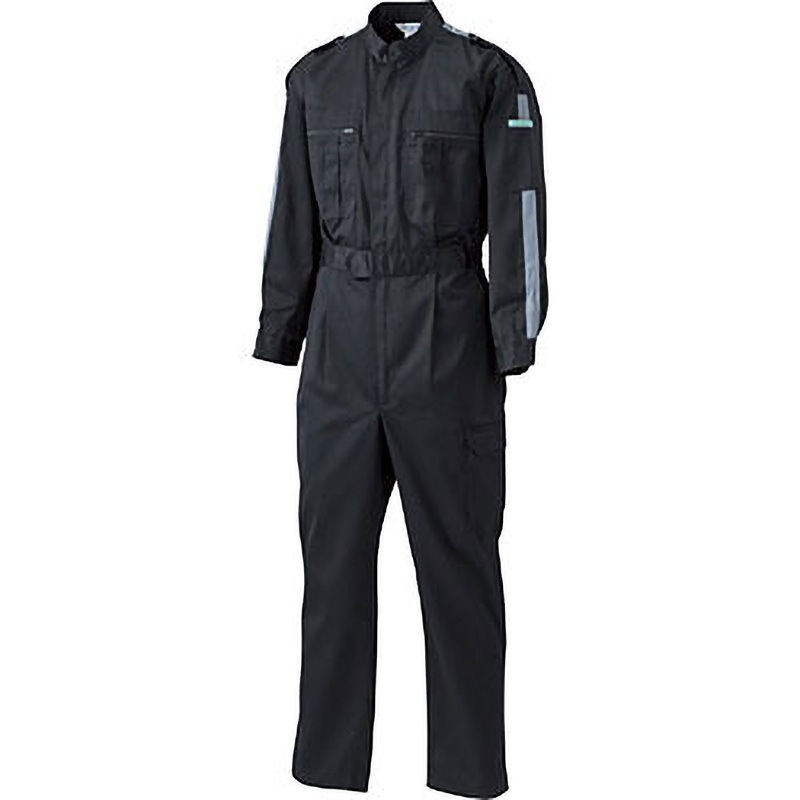 #34 ライン入り続服 SunDisk(ソルディ) 長袖つなぎ ブラック色 袖丈63cm