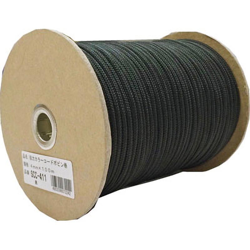 SCC-411 強力カラーコード ボビン巻 ユタカメイク 袋入 種類24打(ナイロン芯入り) 黒色 太さ4mm  SCC-411 8,002円