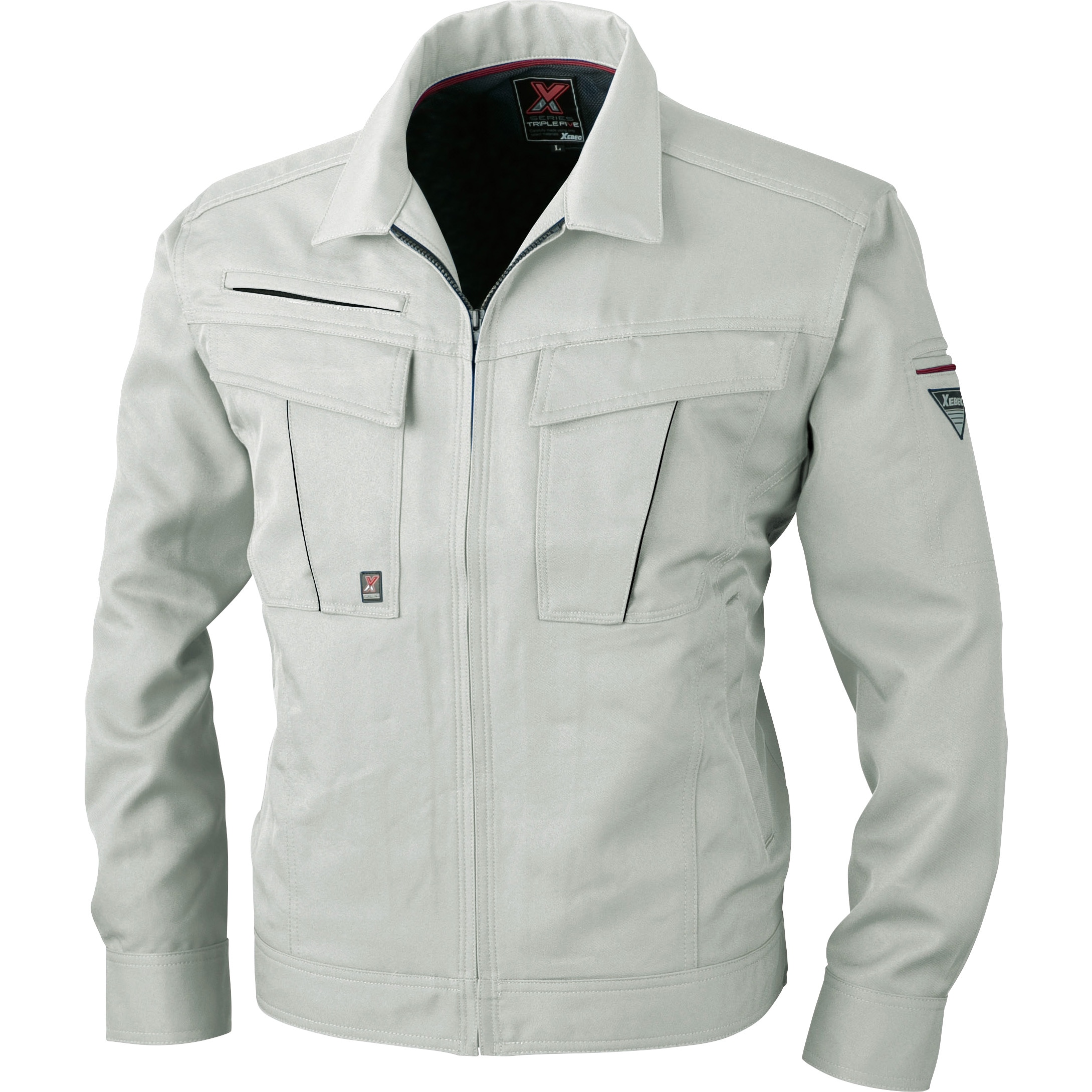 1600 トリプルファイブブルゾン 1600 ジーベック 混率(%):ポリエステル90・綿10 裏綿ツイル シルバーグレー色 M着丈63cm