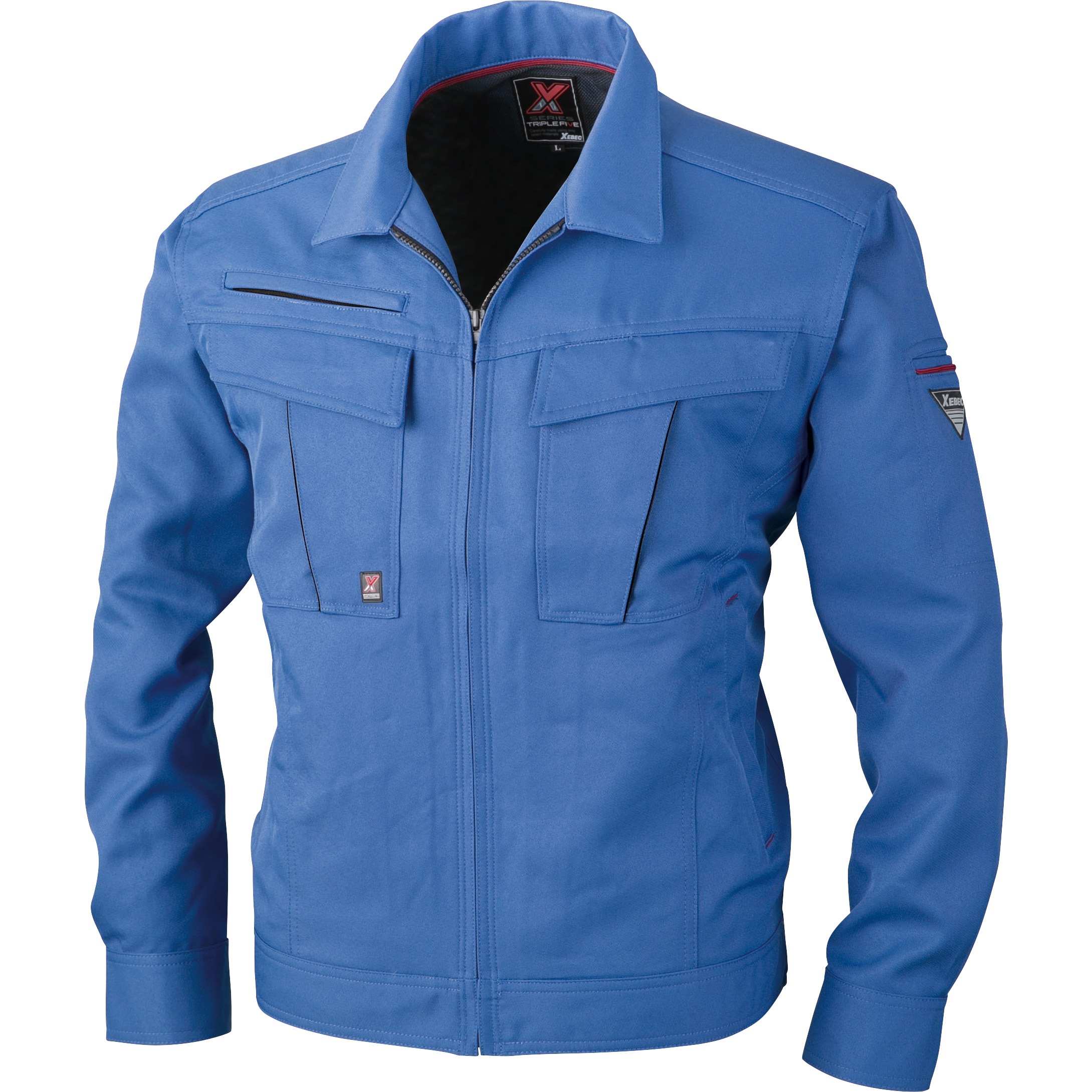 1600 トリプルファイブブルゾン 1600 ジーベック 混率(%):ポリエステル90・綿10 裏綿ツイル ブルー色 3L着丈69cm