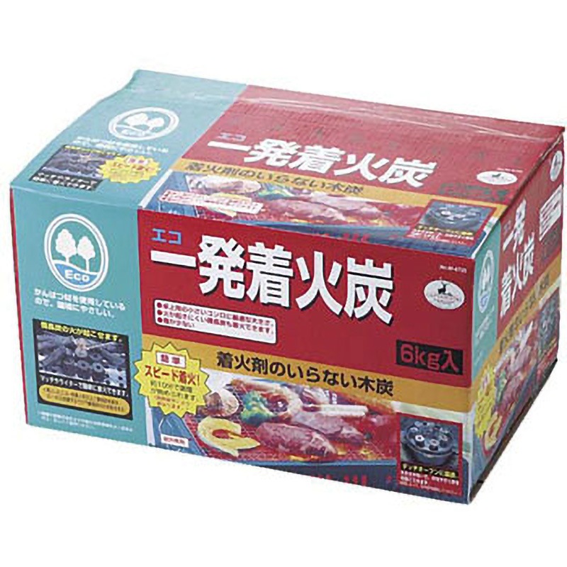 M-6725 エコ一発着火炭 1箱(6kg) CAPTAIN STAG 【通販モノタロウ】
