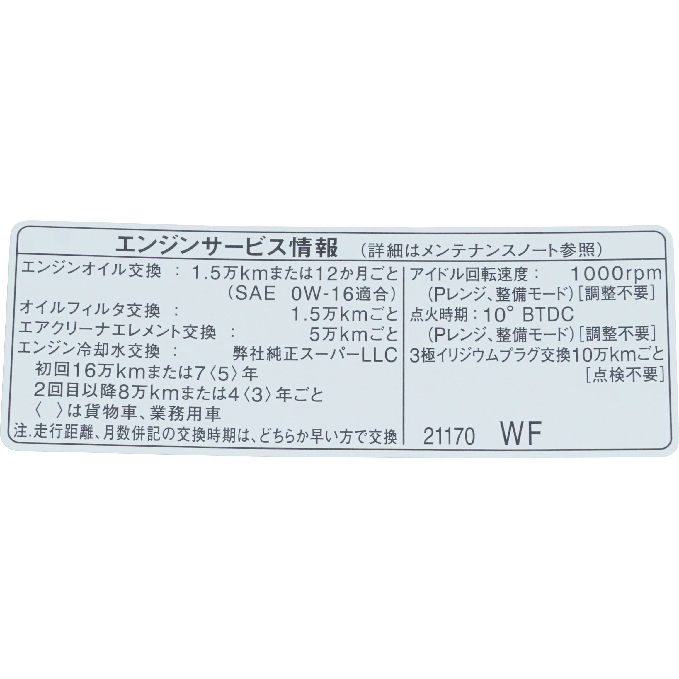 ヌページです。 11296-21170 (11296)コーションプレート 1個 トヨタ 【通販モノタロウ】