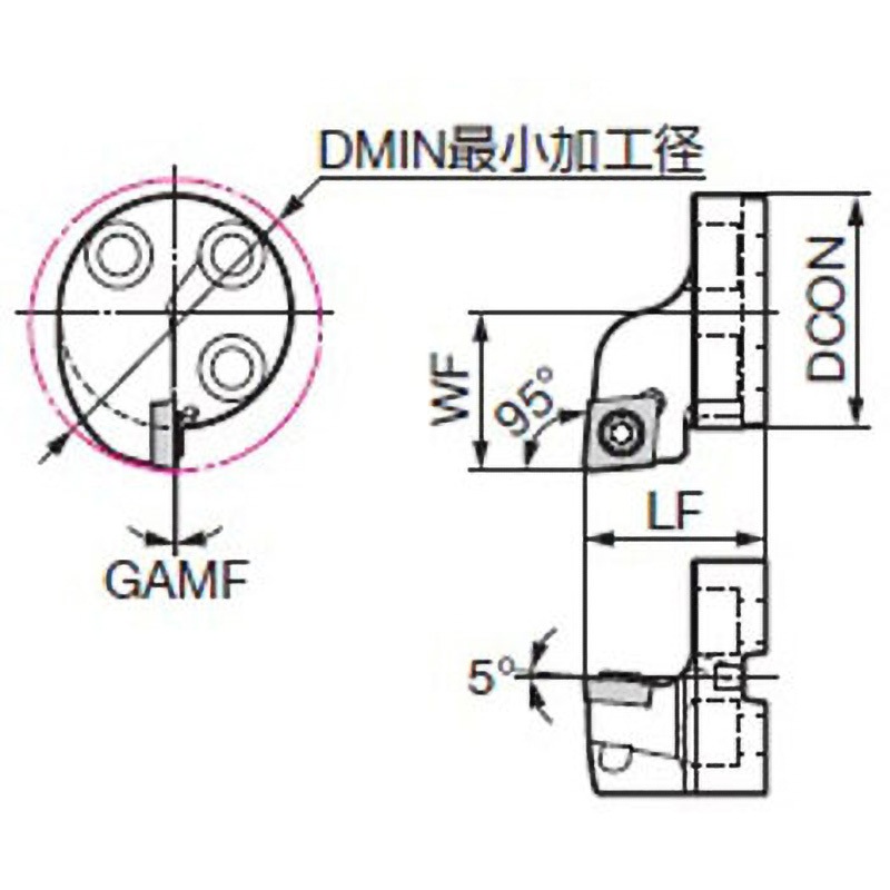 SDB32-SCLPR0903-40 内径旋削用 スマートダンパー 交換式ヘッド(ポジティブインサート用) SCLP 奥端面加工 1個 住友電工ハードメタル 【通販モノタロウ】