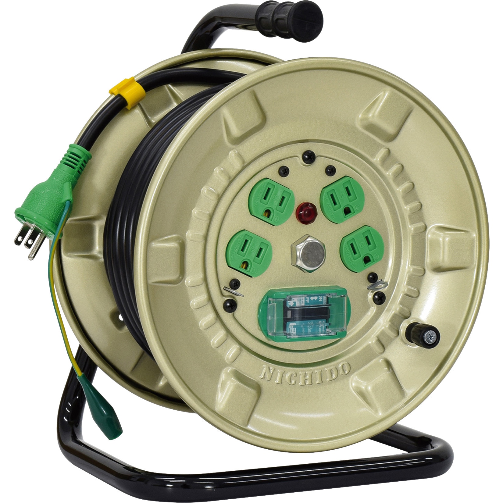 NICHIDO/日動工業 電工ドラム 防雨防塵型びっくリール100V アース付 30m 漏電遮断器付 RBW-EB30S RBW-EB30S 日動工業(Nichido Ind) 電工ドラム マジックびっくリール 100V 3芯 20m