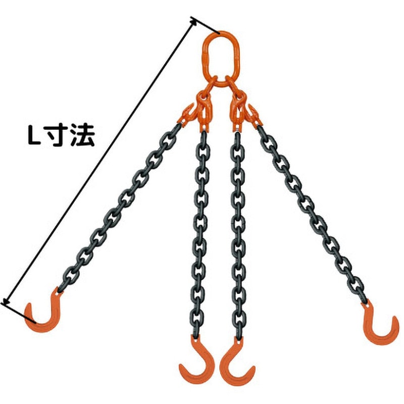 S-QP5R 8×2M スリングチェーン クォード(ピンタイプ) pewag 荷重5t  1組