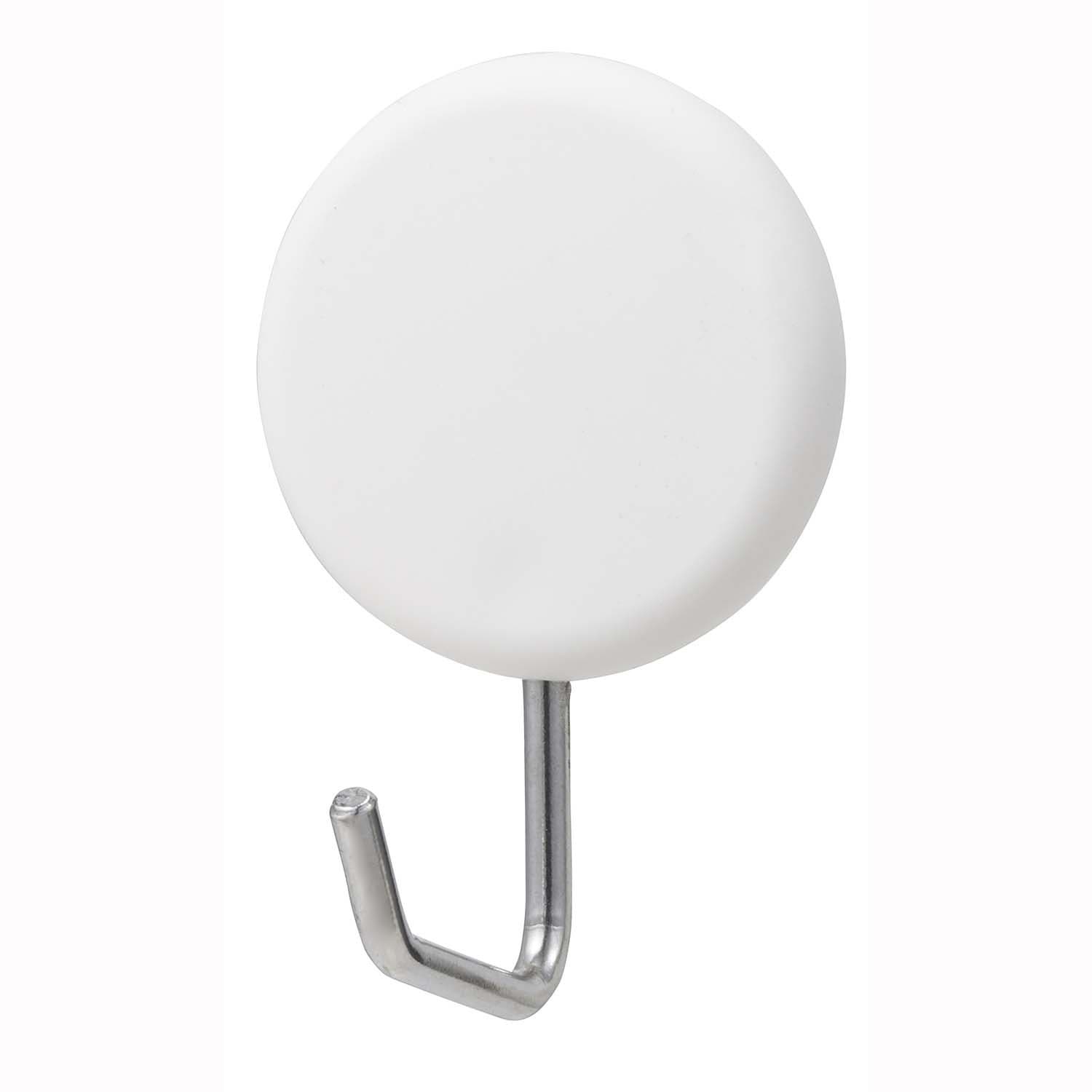 H00416 強力マグネットフック(丸) LEC(レック) 荷重2kg ホワイト色
