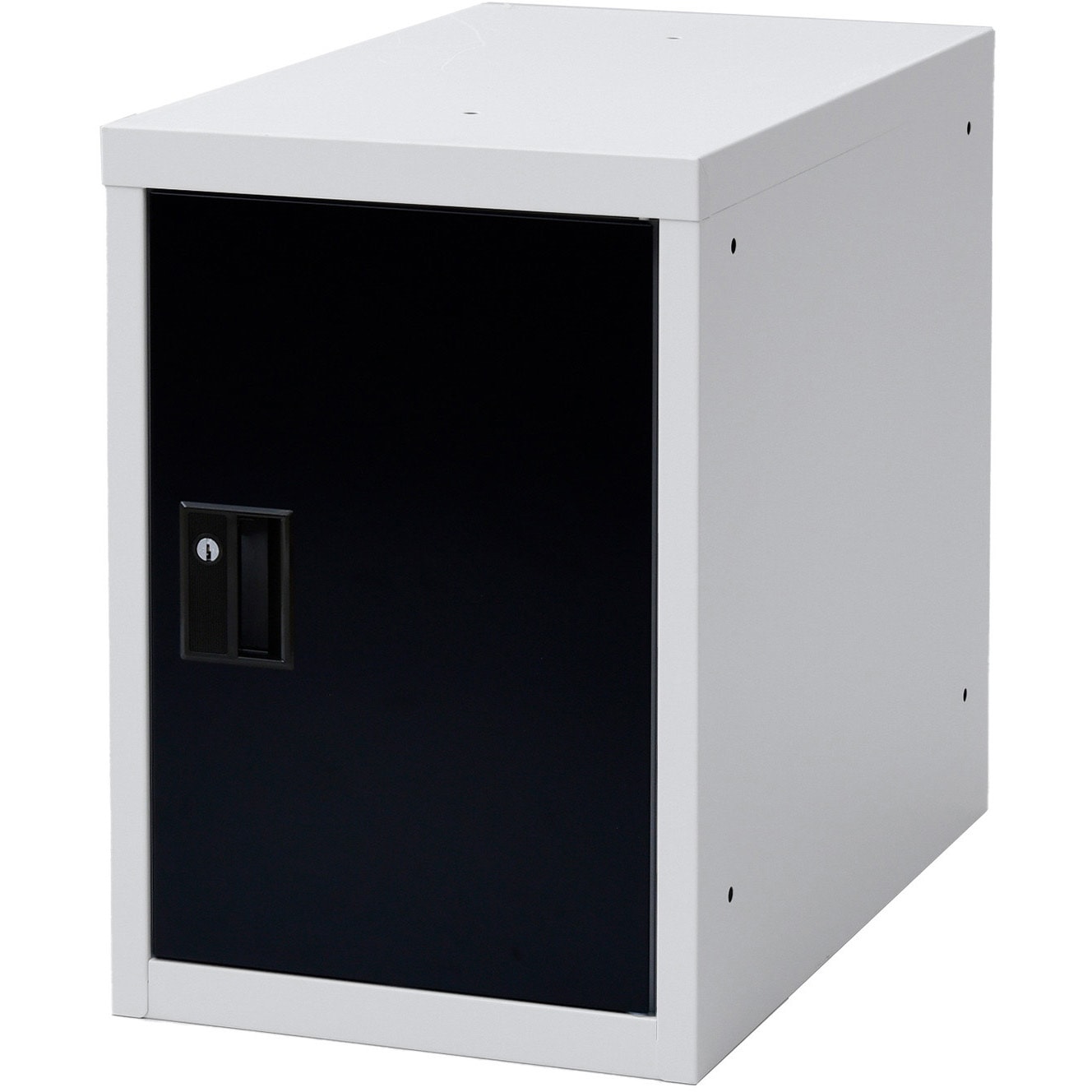 RL-450H(WB) ユニット式スリムロッカー リヨーユウ シリンダー錠 ホワイト/ブラック色 幅300mm奥行500mm高さ450mm 11,985円