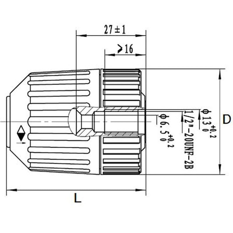 KLM10-HEX6.35 ドリルチャック キーレスタイプ 1個 モノタロウ 【通販