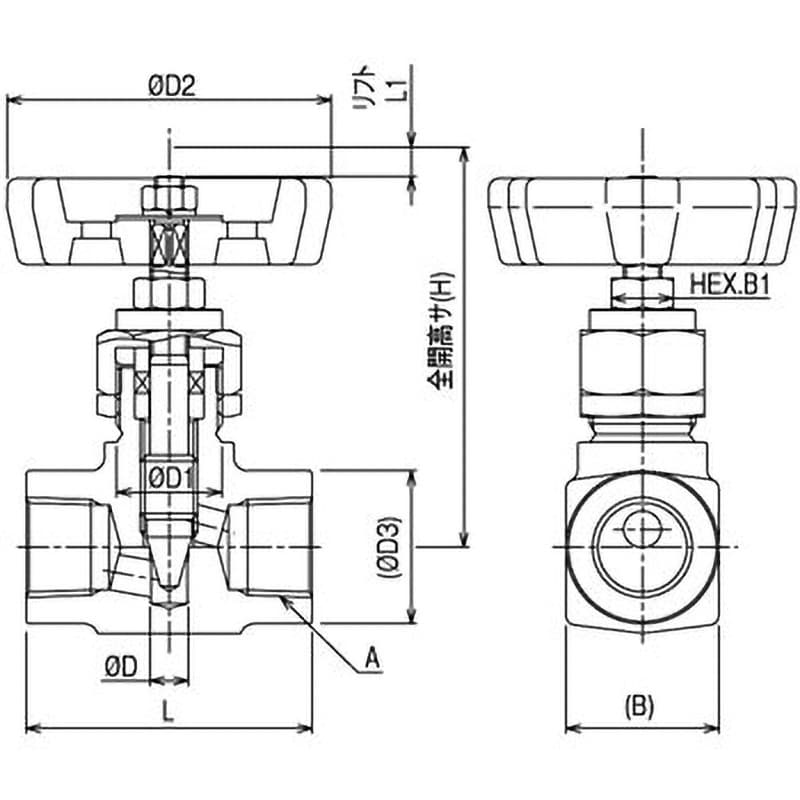 US-127LC-R USニードルストップバルブ 1個 フジキン 【通販サイト