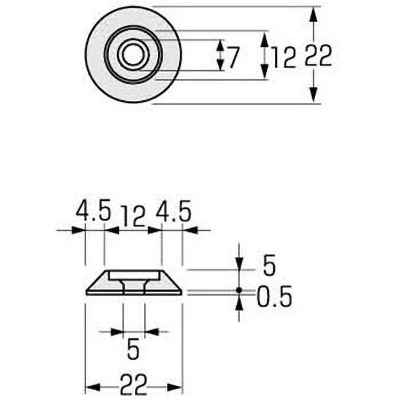 PS22PCS-KP8-25 点鋲ステンレス製6mmタイルカーペット用カシメ付き 1セット(25個) ケージーパルテック 【通販モノタロウ】