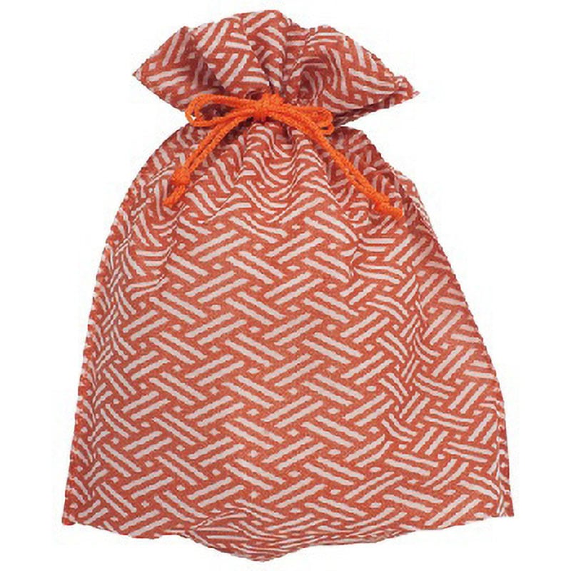 SW2528HIGA-SK 不織布巾着檜垣柄 三和 スカーレット色  1箱(50枚×20袋) SW2528HIGA-SK