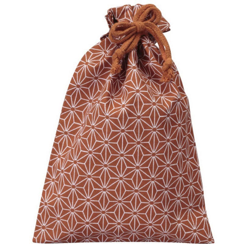 VN1726-1BR 和風柄巾着(麻の葉)小 三和 レンガ色  1箱(50枚) VN1726-1BR