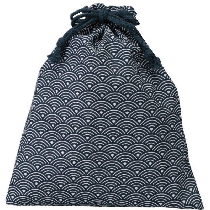 VN2126-2DB 和風柄巾着(青海波)大 三和 ネイビー色  1箱(50枚) VN2126-2DB