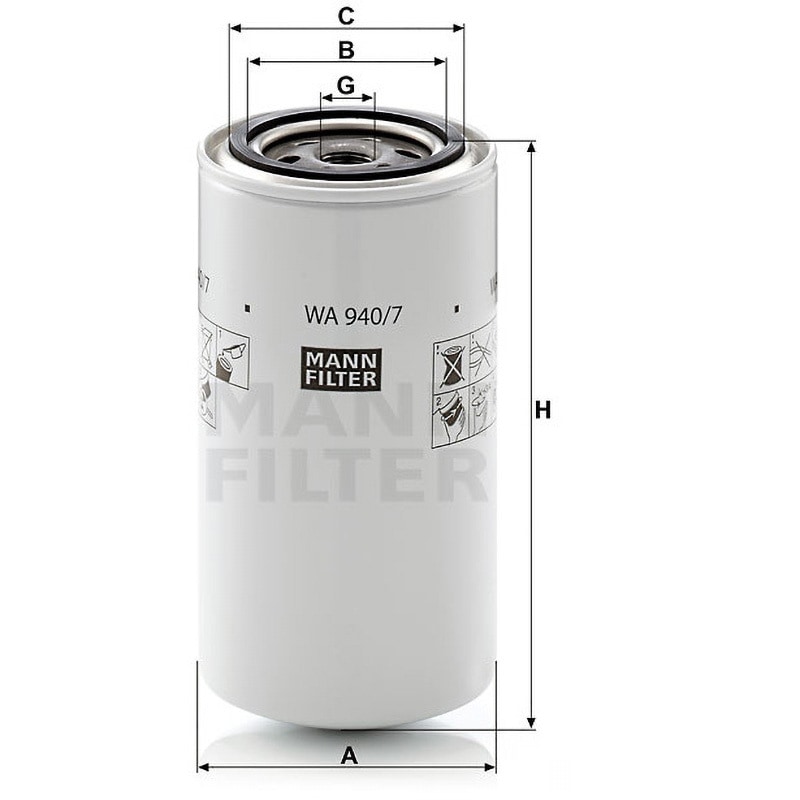 WA940/7 輸入車用クーラントフィルター 1個 MANN-FILTER 【通販モノタロウ】
