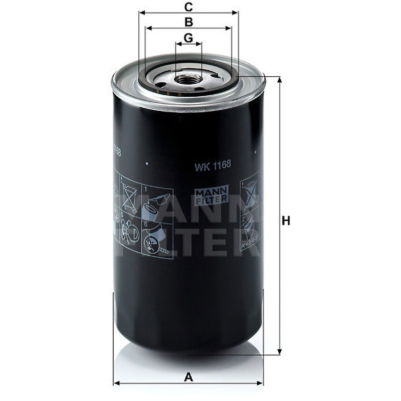WK1168 輸入車用フューエルフィルター 1個 MANN-FILTER 【通販モノタロウ】