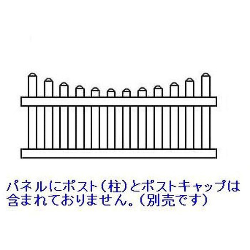 RSC-900S バイナルフェンス ルーテッドスカラップドピケット パネル(スペード) カリテス PVC(強化樹脂)製 ホワイト色