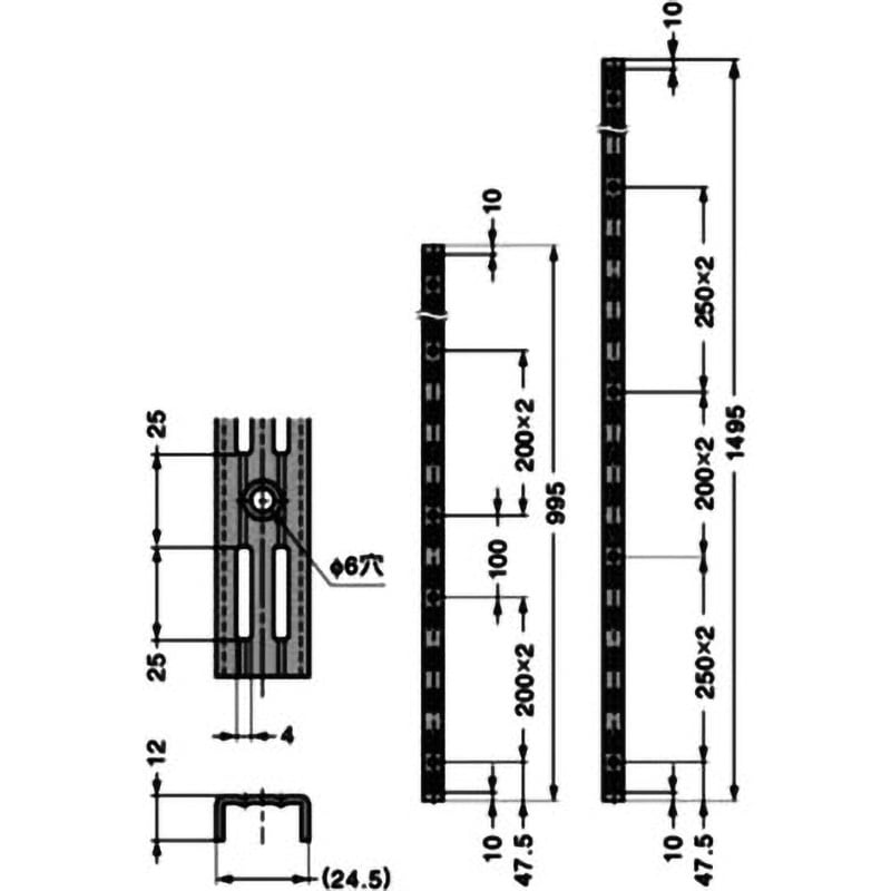 10001-00028 棚柱 10001型 エレメントシステム LAMP(スガツネ工業