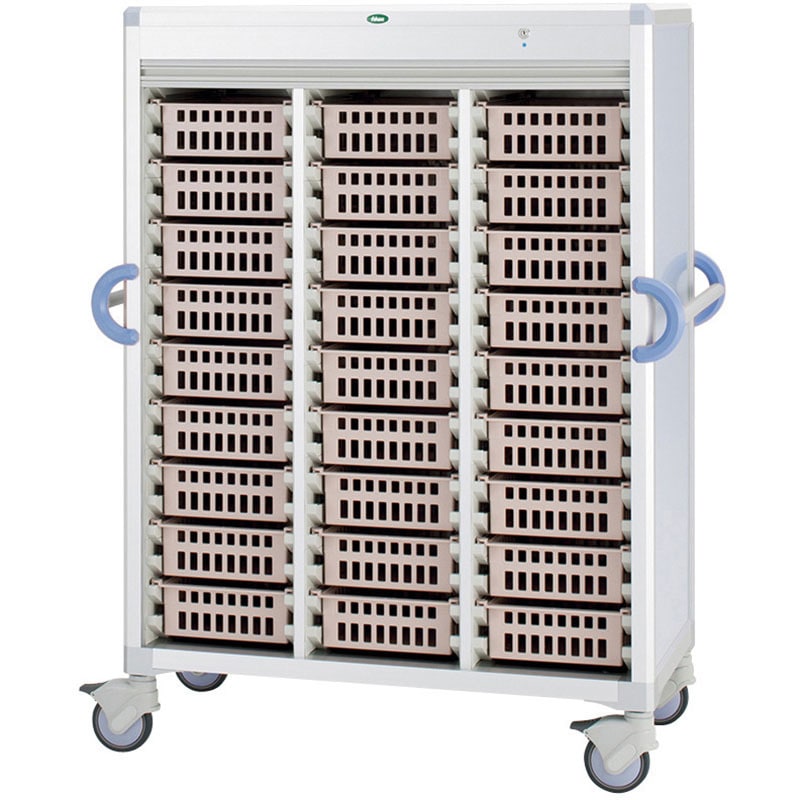 C34-TNS318SB 注射薬カート(27床用) C34-TNS318SB(ブルー) バスケット：ピーチ 1台 サカセ化学工業 【通販モノタロウ】 238,410円