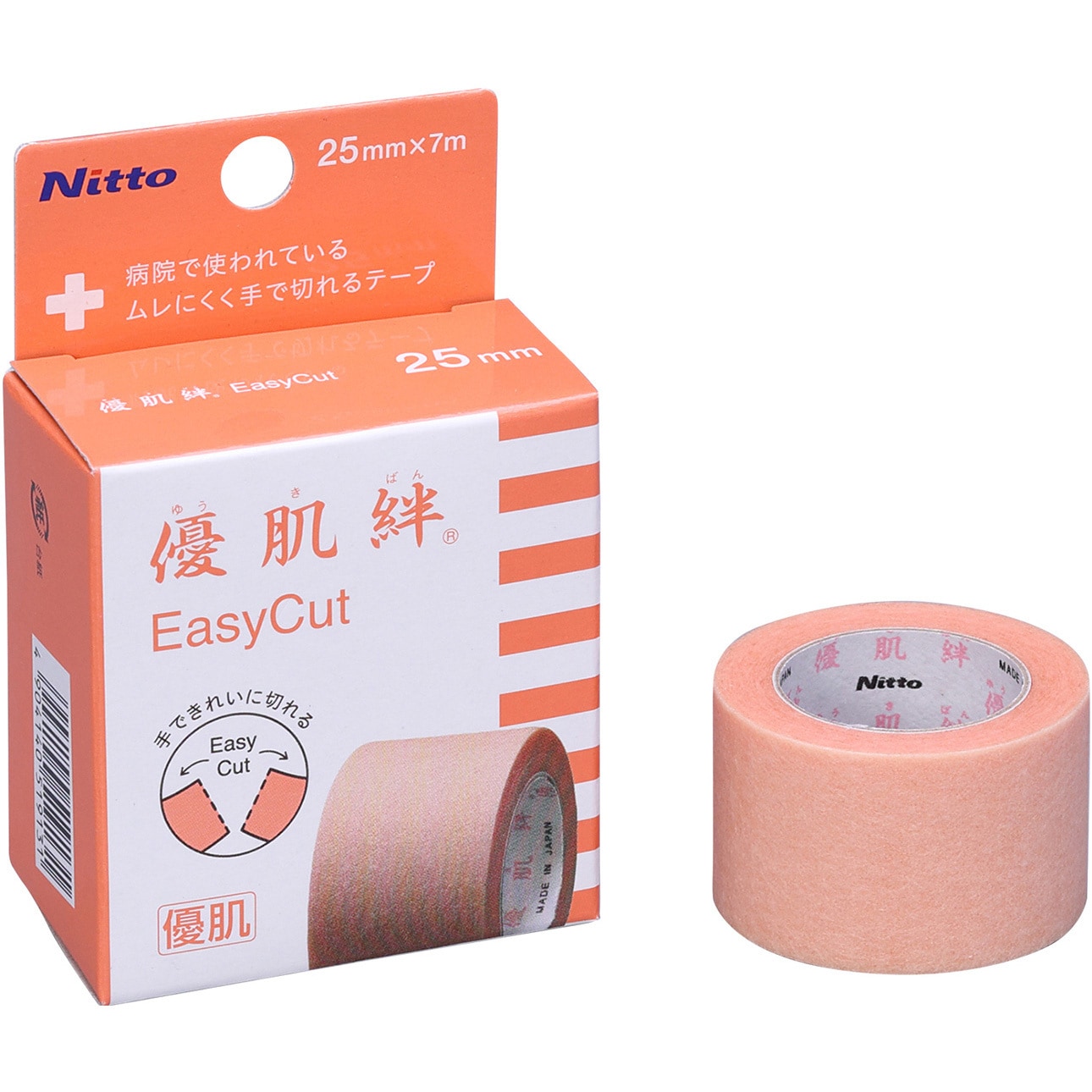 3292K 優肌絆 Easy Cut 個包装 3292K 25MM×7M 1カン サージカルテープ