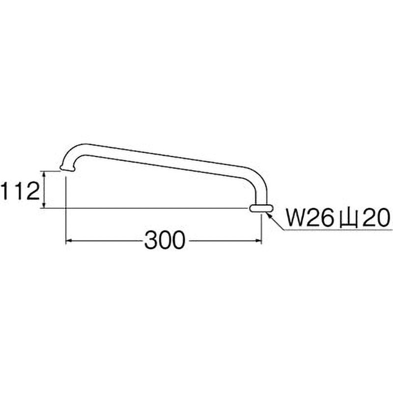 A27J-61X3-16X300 横形上向パイプ SANEI(旧:三栄水栓製作所) 長さ300mm