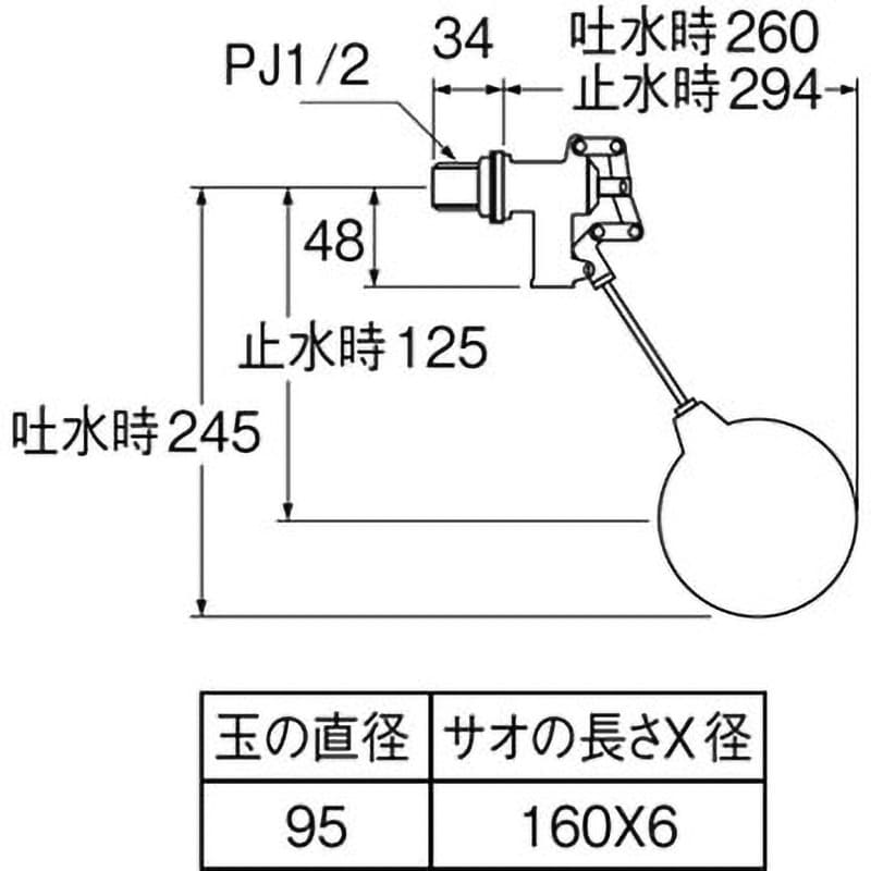 V47-13 セミWボールタップ SANEI ポリ玉付 - 【通販モノタロウ】