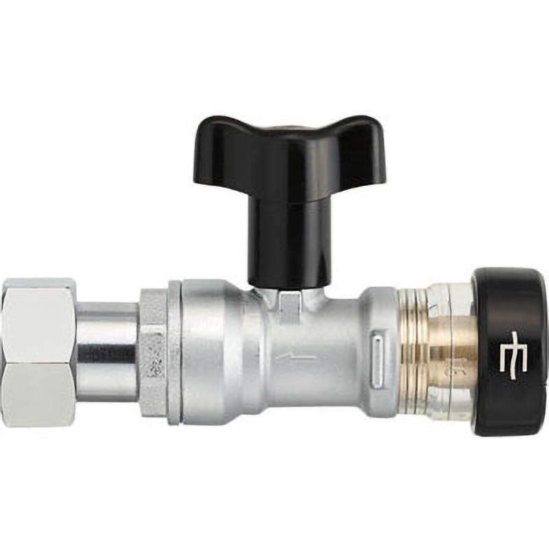 V6102V-3-16AX20 ナット付逆止付ボールバルブ(ワンタッチ) SANEI(旧:三栄水栓製作所) T形 G×パイプ接続 ストレート 呼び径(B)1/2  V6102V-3-16AX20