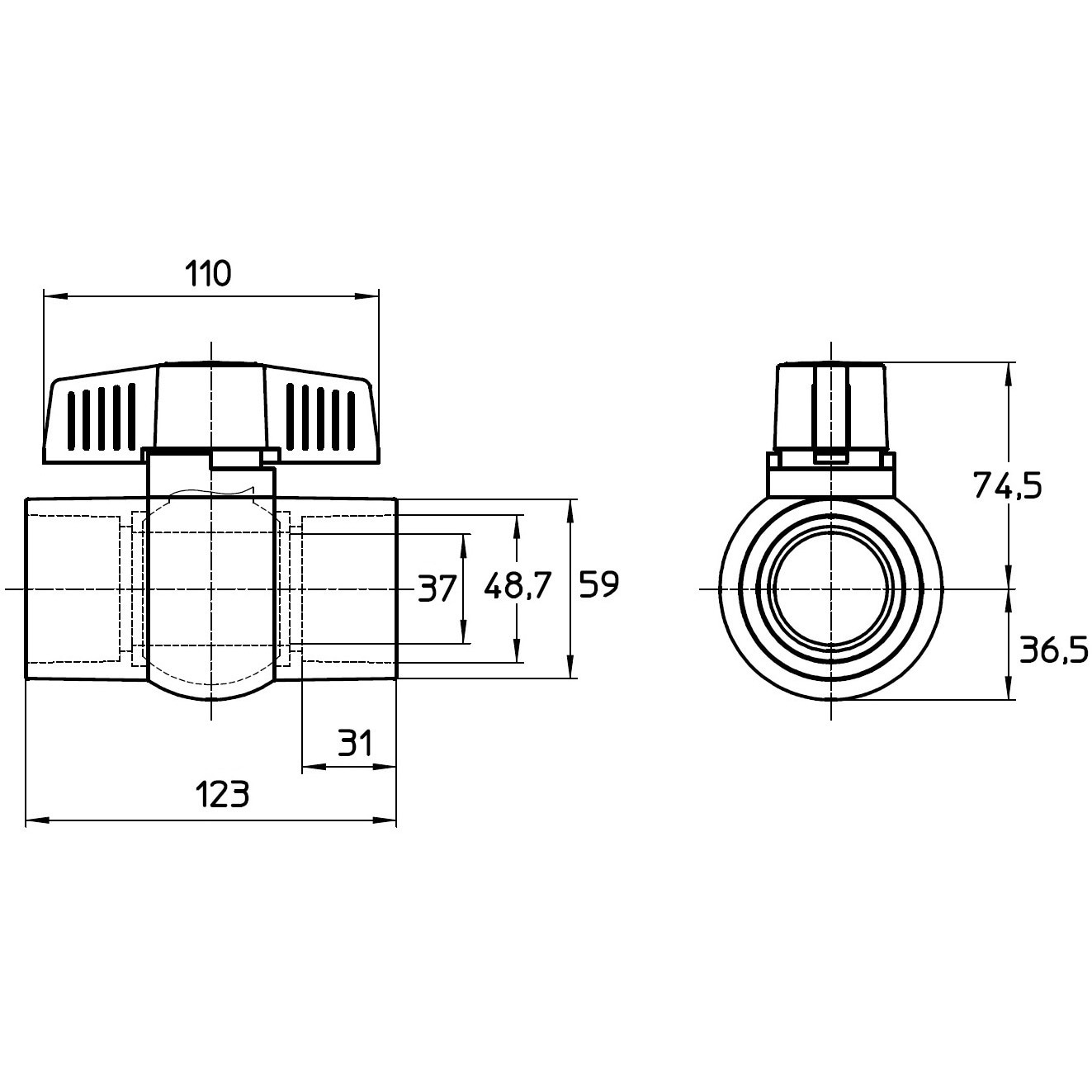 VXH62-40-ZA PVCボールバルブ SANEI(旧:三栄水栓製作所) T形