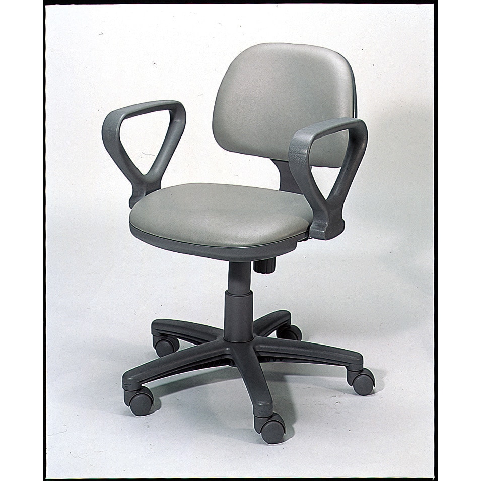 オフィス家具【色: グレー】TRUSCO(トラスコ) 事務椅子 ビニールレザー