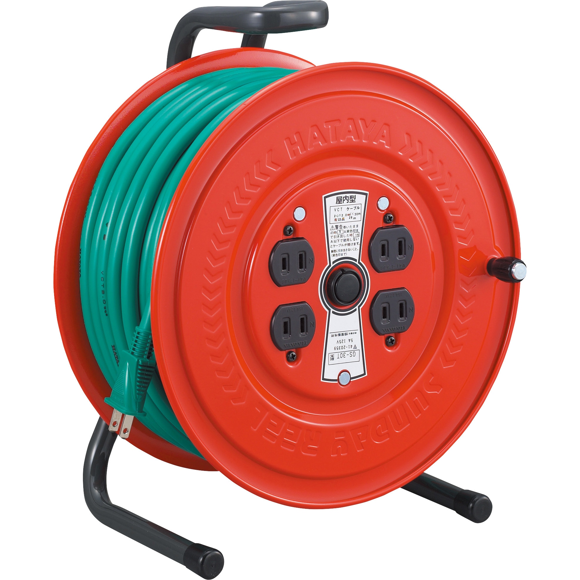 GS-30T 一般用コードリール TRUSCO 4口 防塵 電線長さ30m 【通販