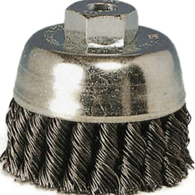 3075100 ワイラー 高速回転強力ブラシ バーテック 鋼製 ノット型(ヒネリ)カップブラシタイプ 外径70mmねじ径10mm