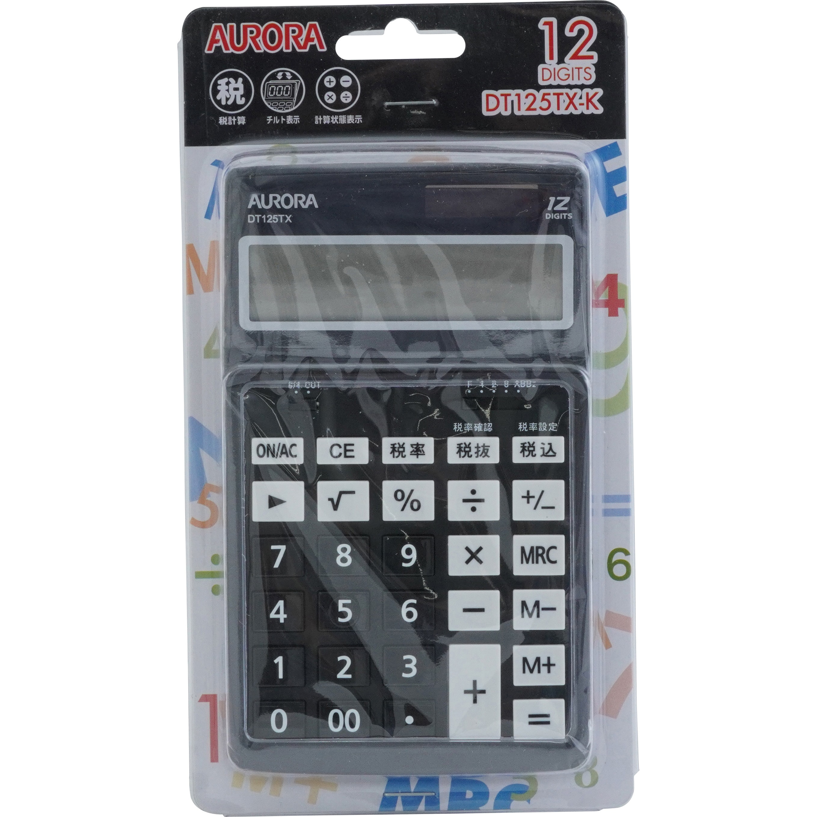 DT125TX-K 卓上カラー電卓(中型) 1個 AURORA(オーロラジャパン) 【通販 ...