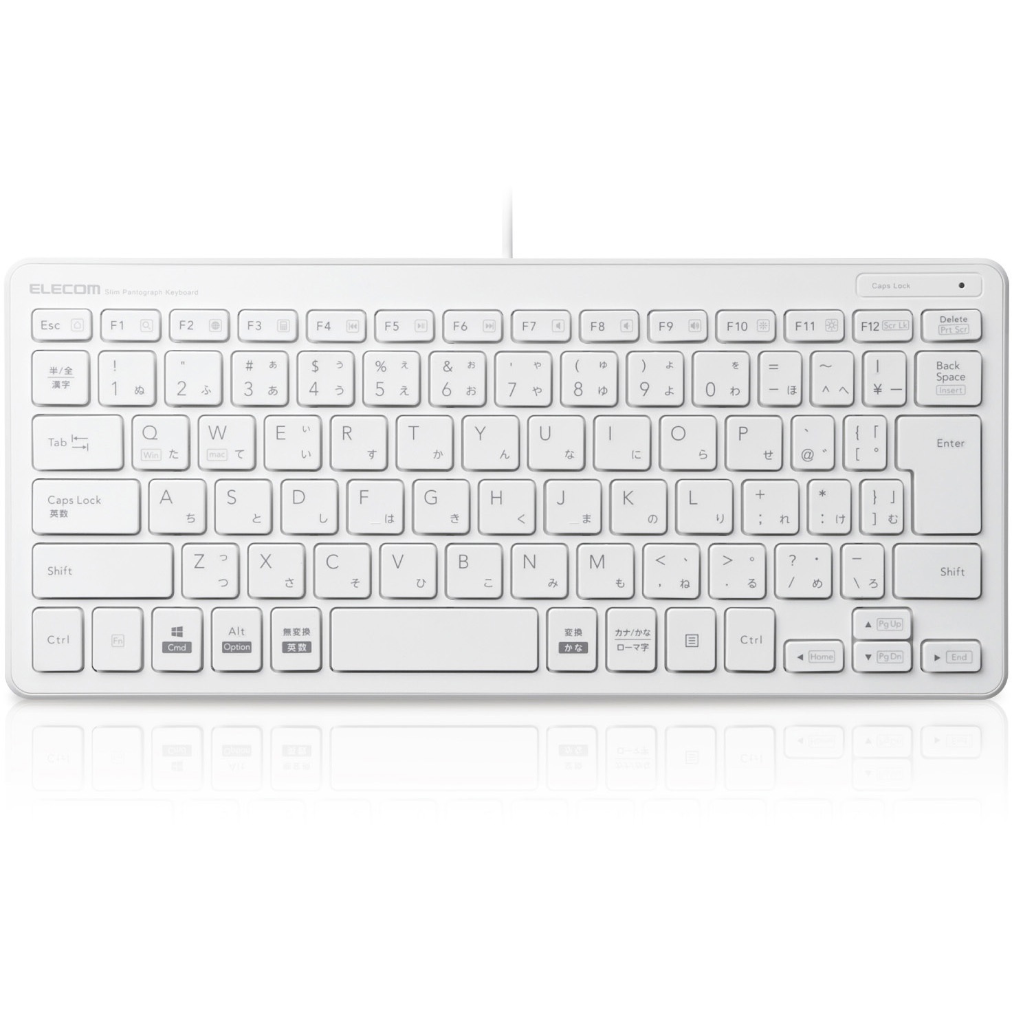 TK-FCP096WH キーボード 有線 USB接続 超薄型 パンタグラフ ミニサイズ