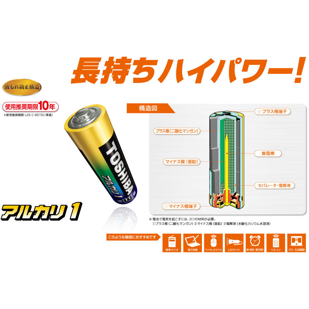 LR20AN 2KP 東芝アルカリ乾電池『アルカリ1』 単1形 1パック(2本) 東芝