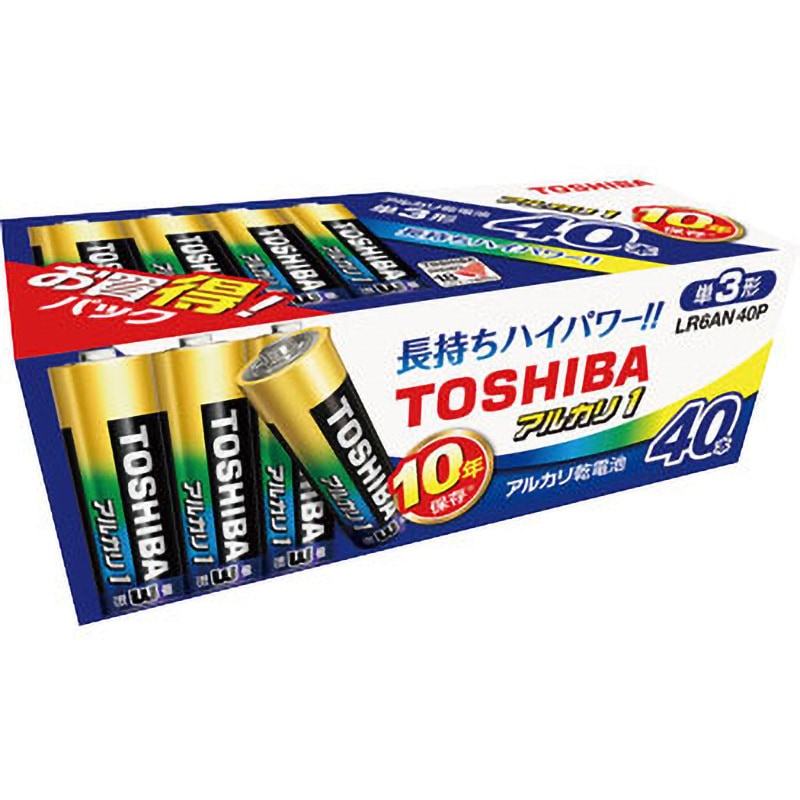 LR6AN 40P アルカリ乾電池 アルカリ1 単3形 東芝 40本 LR6AN 40P